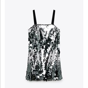 Zara mini sequenced Silver dress